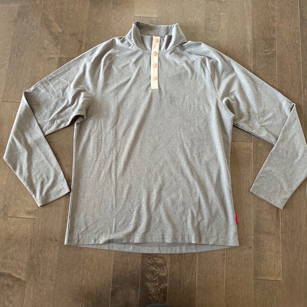 Swannies Mens Golf Fleece 1/4 Snap Athletic Performance Gray M